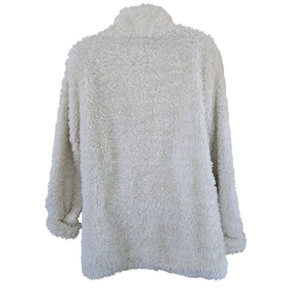 Cream Sherpa Fleece Pullover XL Cozy Chic warm ski winter soft boho cottagecore - Picture 2 of 7